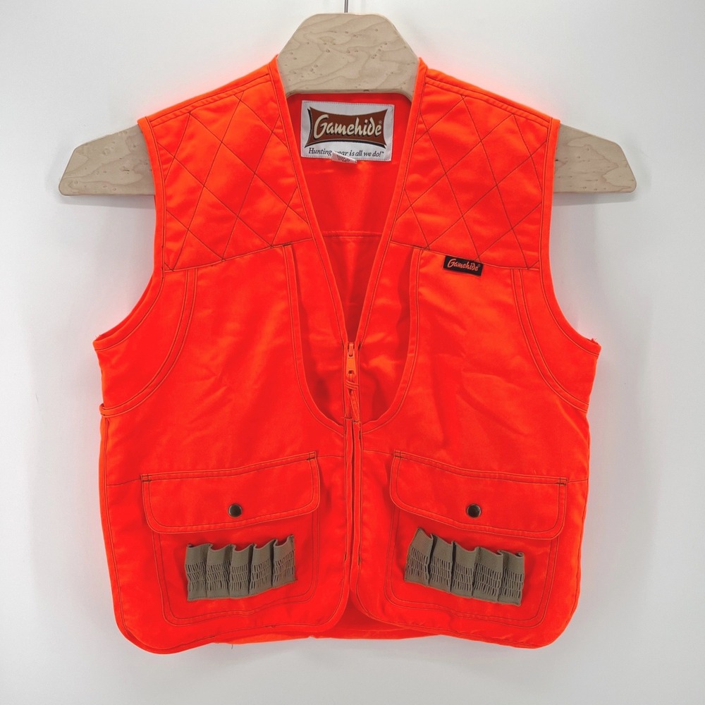Gamehide Blaze Orange Hunting Vest Men's XL Full Zip Shotgun Shell Pockets